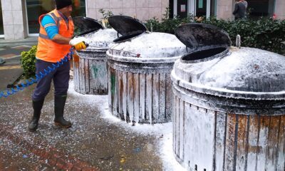 İLAÇLI SULARLA TEMİZLİK YAPILDI