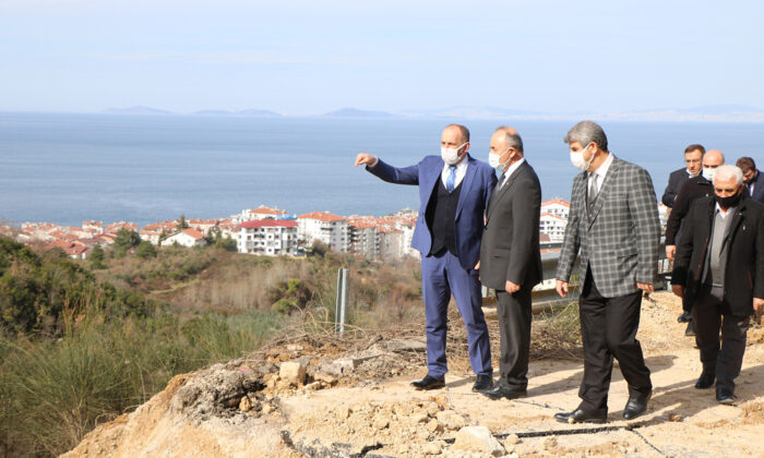 VALİ EROL, KAYMA YAŞANAN BÖLGEYİ İNCELEDİ