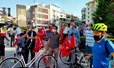 FİLİSTİN’E DESTEK İÇİN PEDAL ÇEVİRDİLER