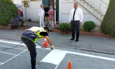 YOL ÇİZGİ ÇALIŞMALARINDA SONA GELİNDİ